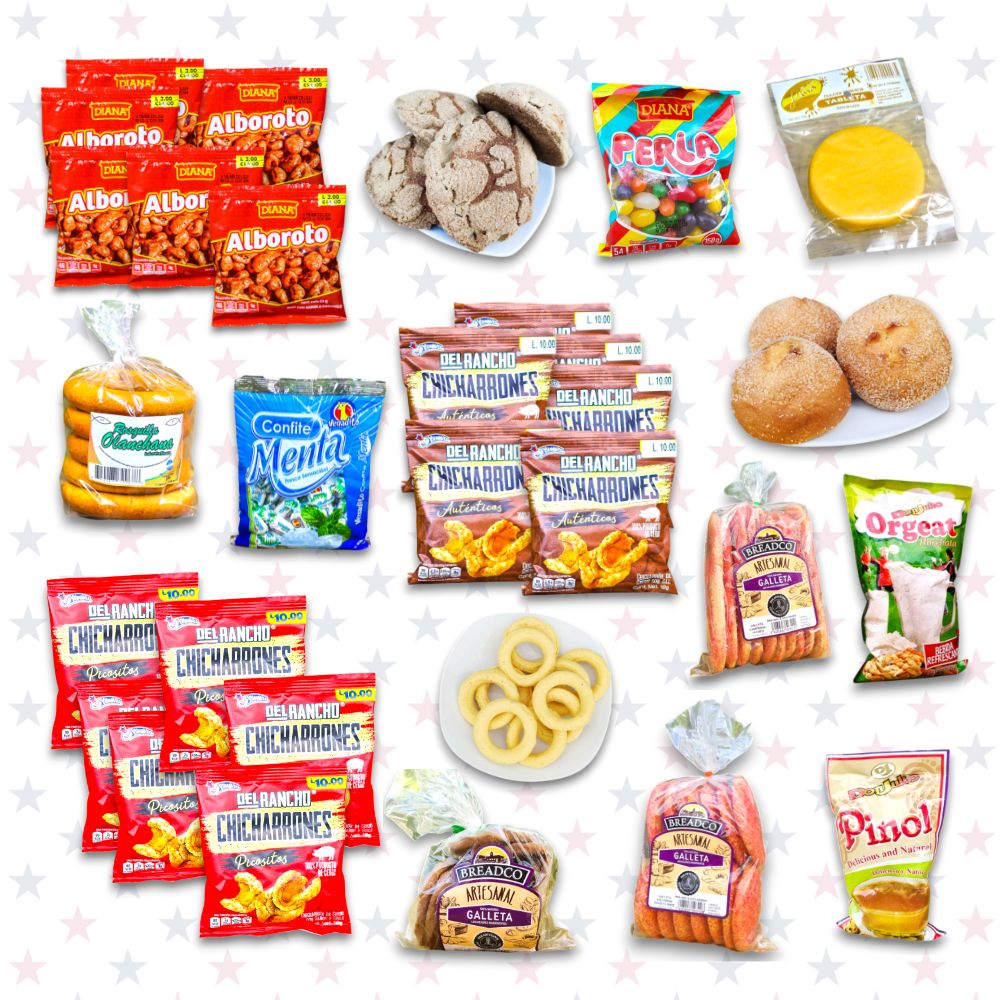 BOX CATRACHO PRIME – El tesoro definitivo de sabores catrachos. Contiene 60 productos (200u)