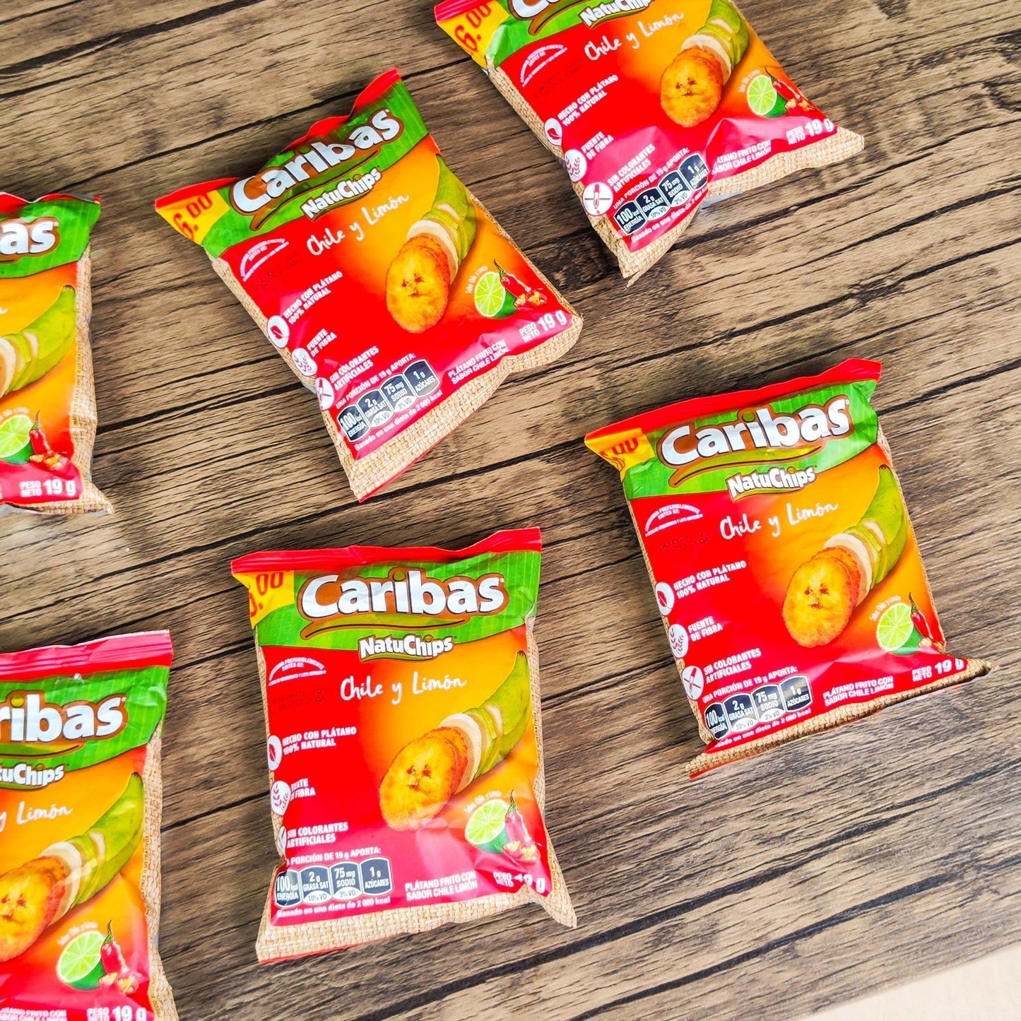 Caribas pequeños. (6 unidades). (Ahora llamados NatuChips). 19g. Frito Lay