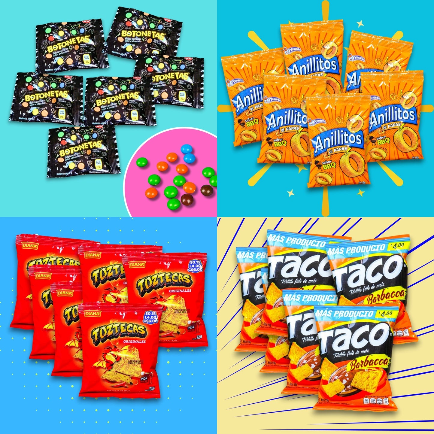 BOX CATRACHO PRIME –  El tesoro definitivo de sabores catrachos. Contiene 60 productos (200u)
